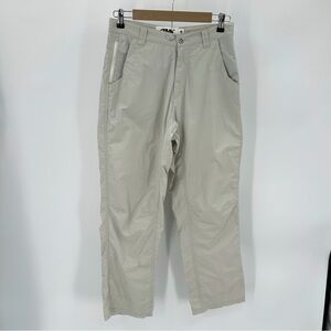 Mountain Khakis Pants Mens 30x30 Nylon Blend Beige Outdoors  Zip Pockets STAINS